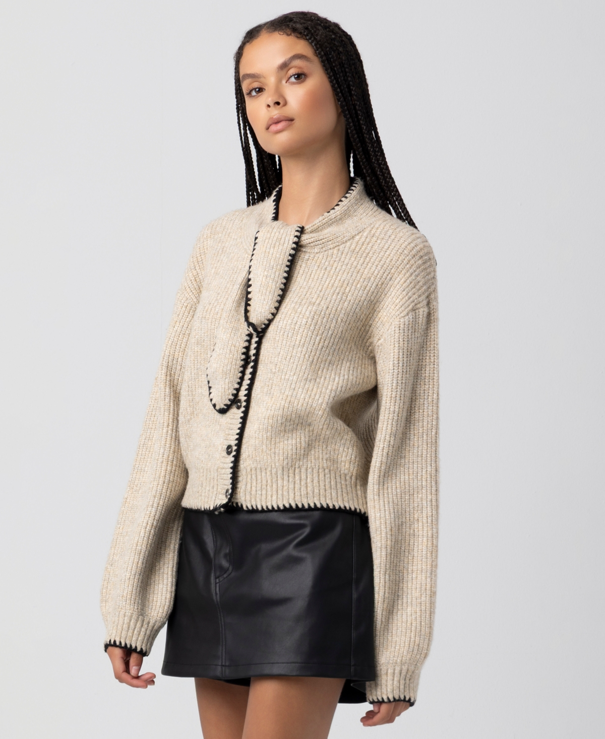 Blanknyc Women's Whipstitch Detail Cardigan In Pink