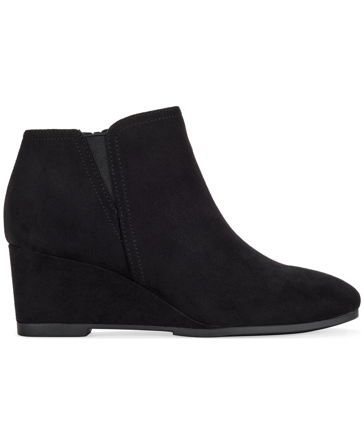 Style & Co Women's Poppyy Wedge Heel Booties, Macy's Exclusive In Black