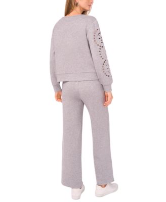 Women's Crewneck Sweatshirt with Eyelets