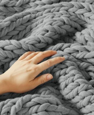 Chunky-Knit Handmade Throw, 50" x 60"
