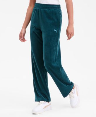 Women's Elevated Velour Ribbed Straight Leg Pants