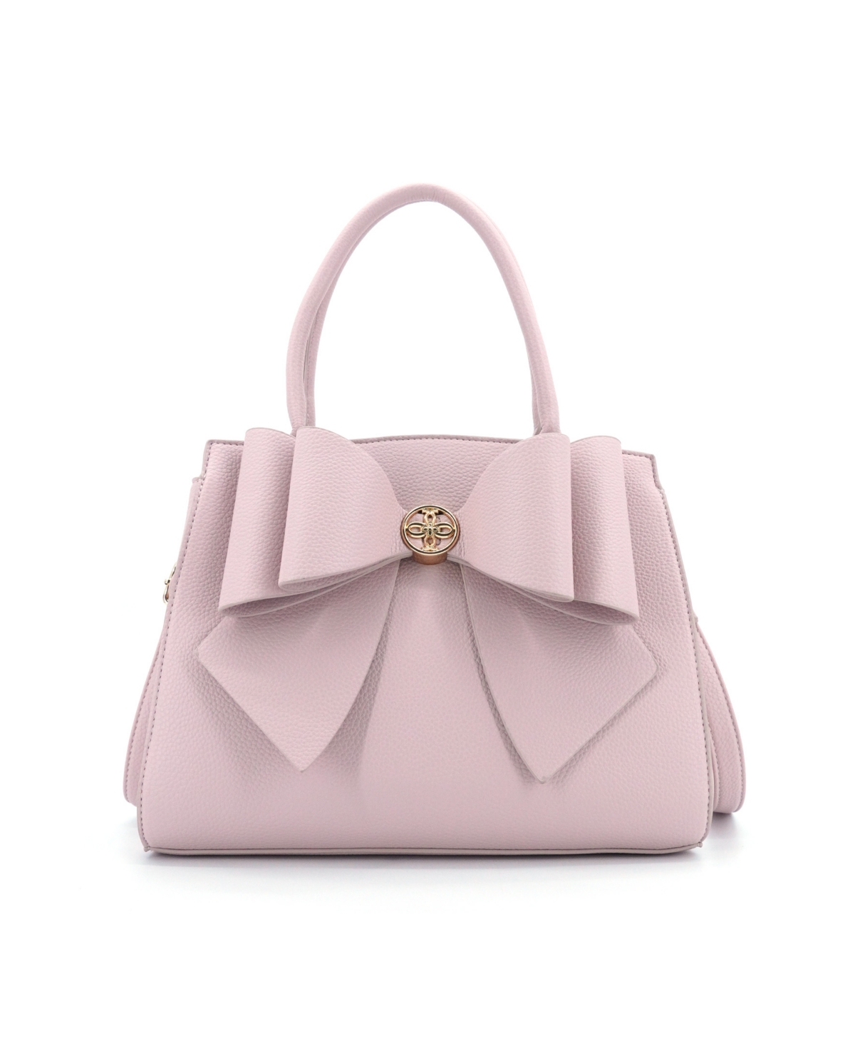 Like Dreams Park Double Bowtie Zipper Satchel Bag In Pink