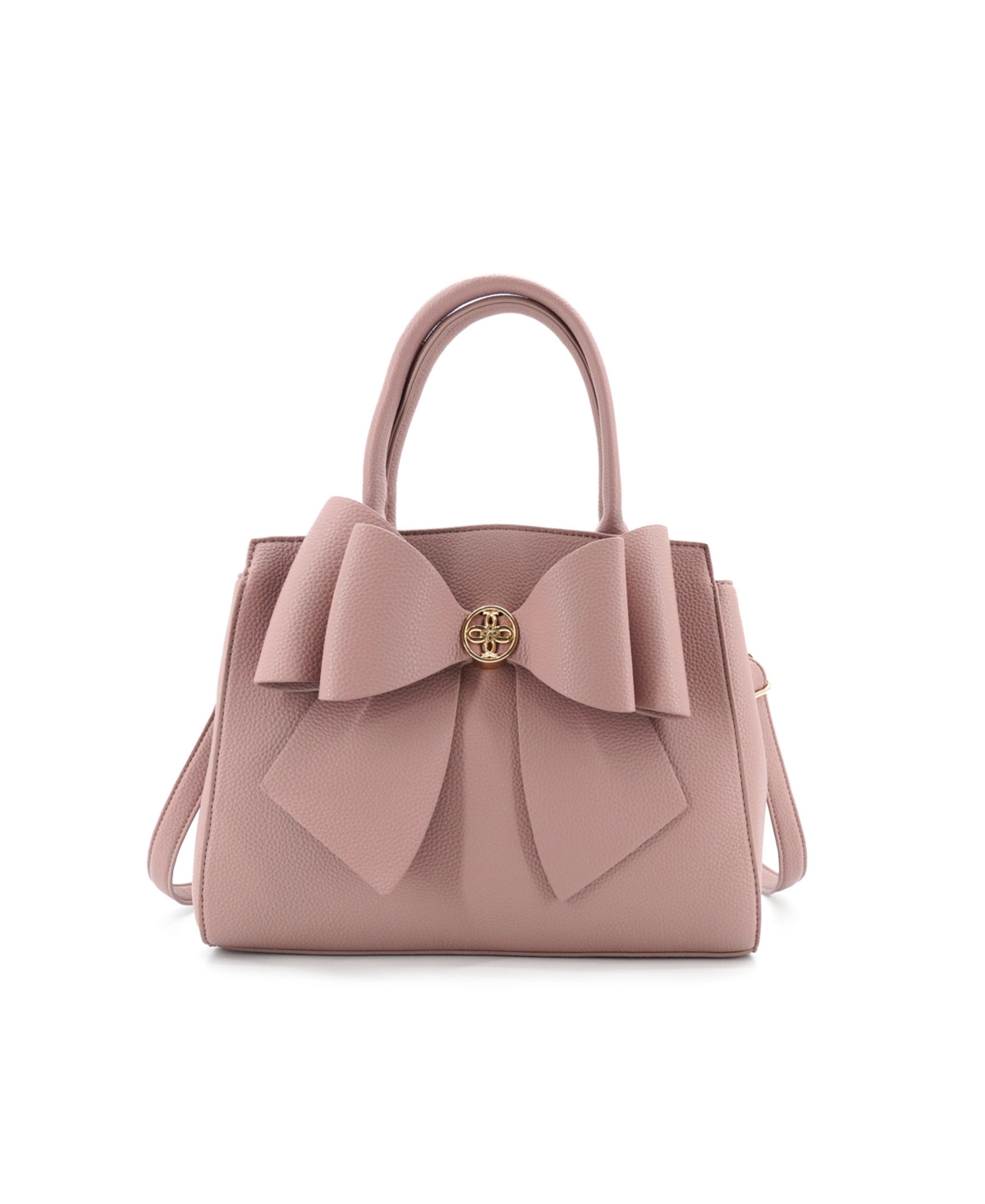 Like Dreams Park Double Bowtie Zipper Satchel Bag In Purple
