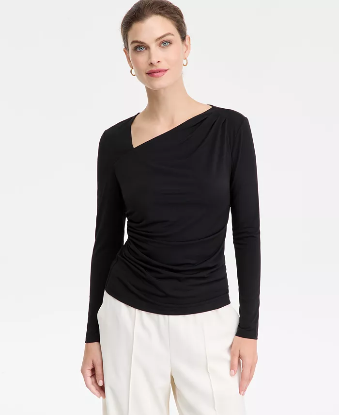 Women's Asymmetrical-Neck Long-Sleeve Top - thumbnail 7
