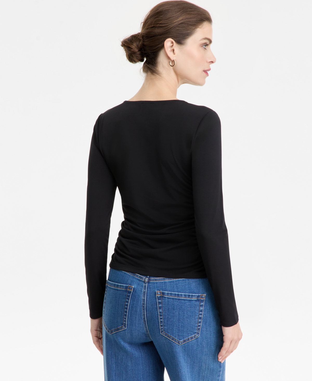 I.n.c. International Concepts Women's Twist Keyhole Ruched Top, Macy's Exclusive