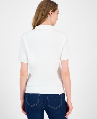 Women's Embellished Polo Sweater