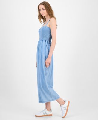 Women's Smocked Chambray Jumpsuit