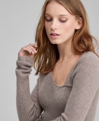Soft by Women's Cashmere Fitted Asymmetrical Sweater