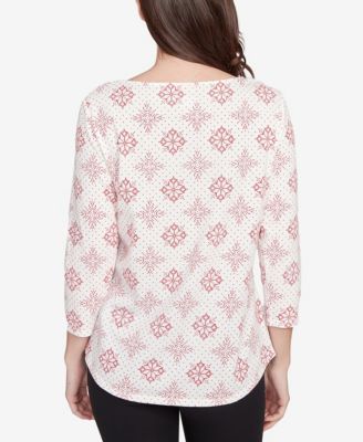 Petite Winter Wonderland Snowflake Knit Top