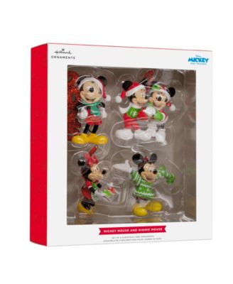 Disney Mickey and Minnie Christmas Ornaments, Set of 4