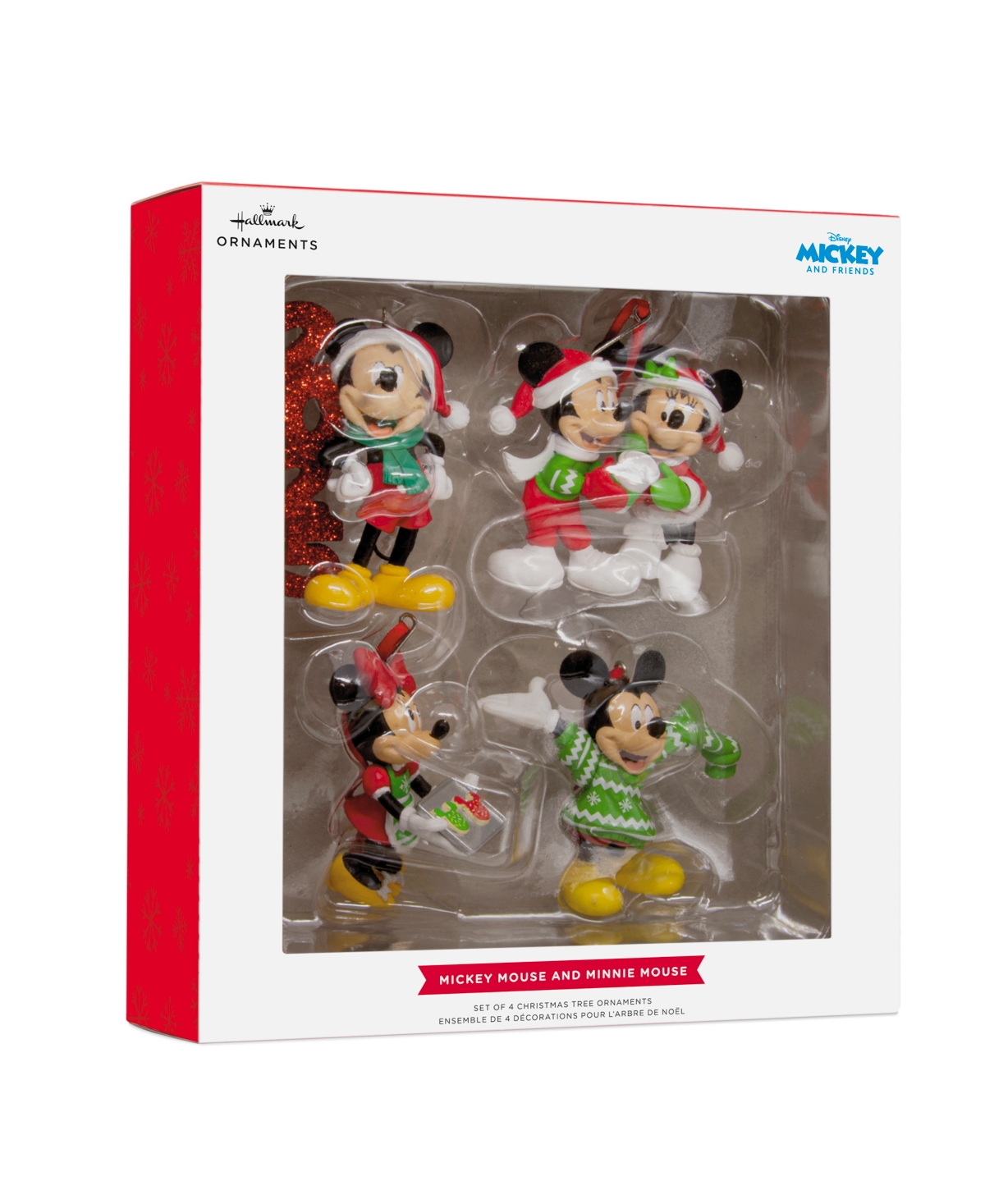 Hallmark Disney Mickey And Minnie Christmas Ornaments, Set Of 4 In Multi