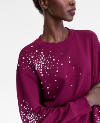 Women's Embellished French Terry Sweatshirt, Macy's Exclusive