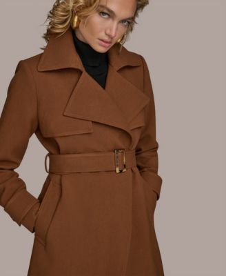 Women's Belted Notched-Collar Trench Coat