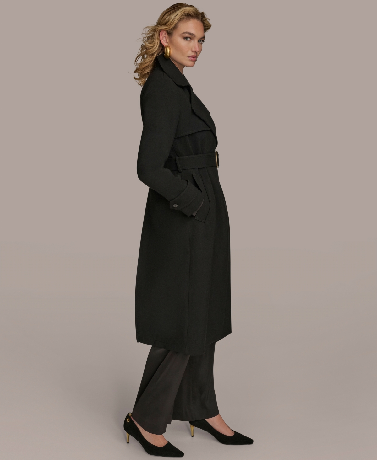 Donna Karan New York Women's Belted Notched-Collar Trench Coat