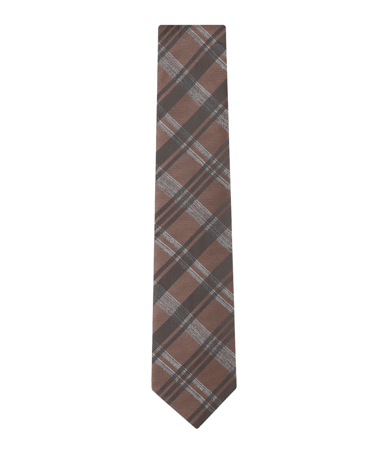 Calvin Klein Men's Layla Plaid Classic Tie In Brown