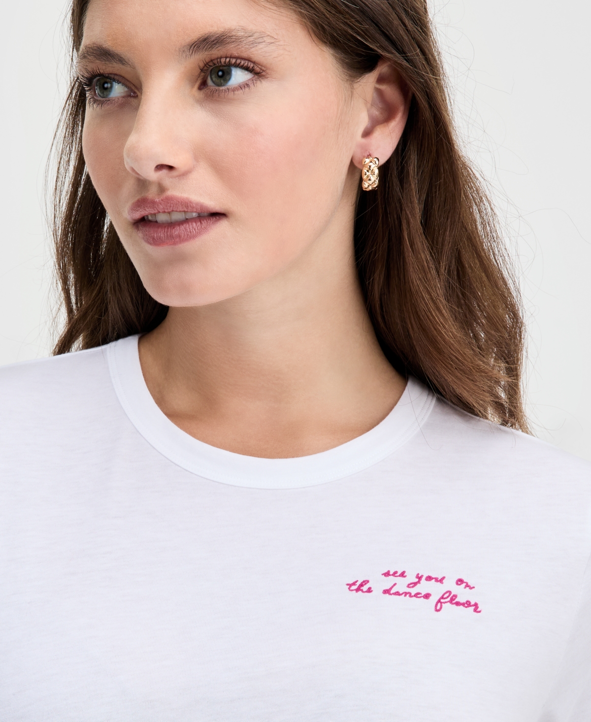 On 34th Women's Knit See You On The Dance Floor Graphic T-shirt, Macy's Exclusive In White