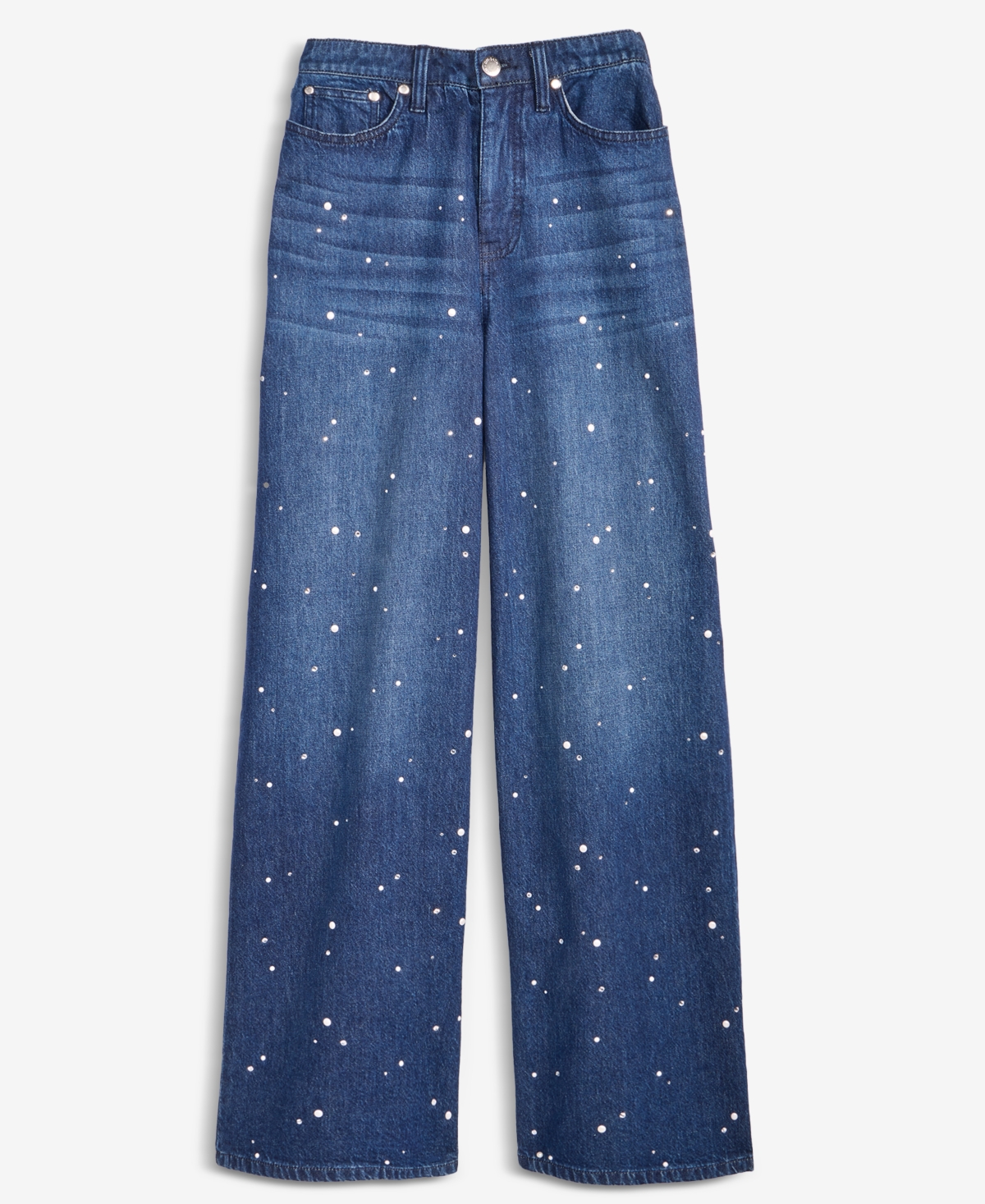 On 34th Women's Midnight-Wash Embellished Wide-Leg Jeans, Macy's Exclusive