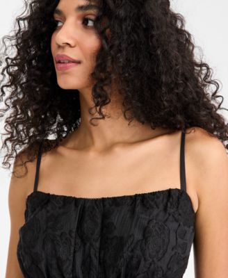 Women's Floral-Textured Sleeveless Peplum Top, Macy's Exclusive