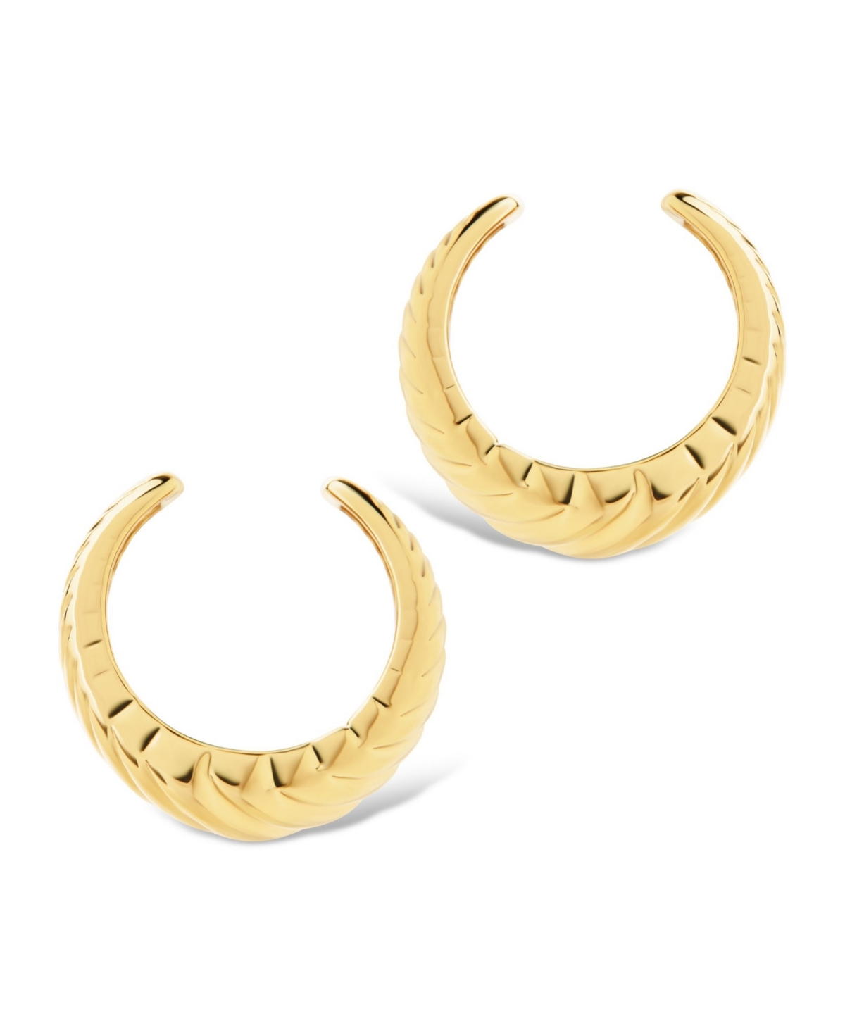 Sterling Forever Beth Twisted Croissant Ear Cuff Earrings In Gold