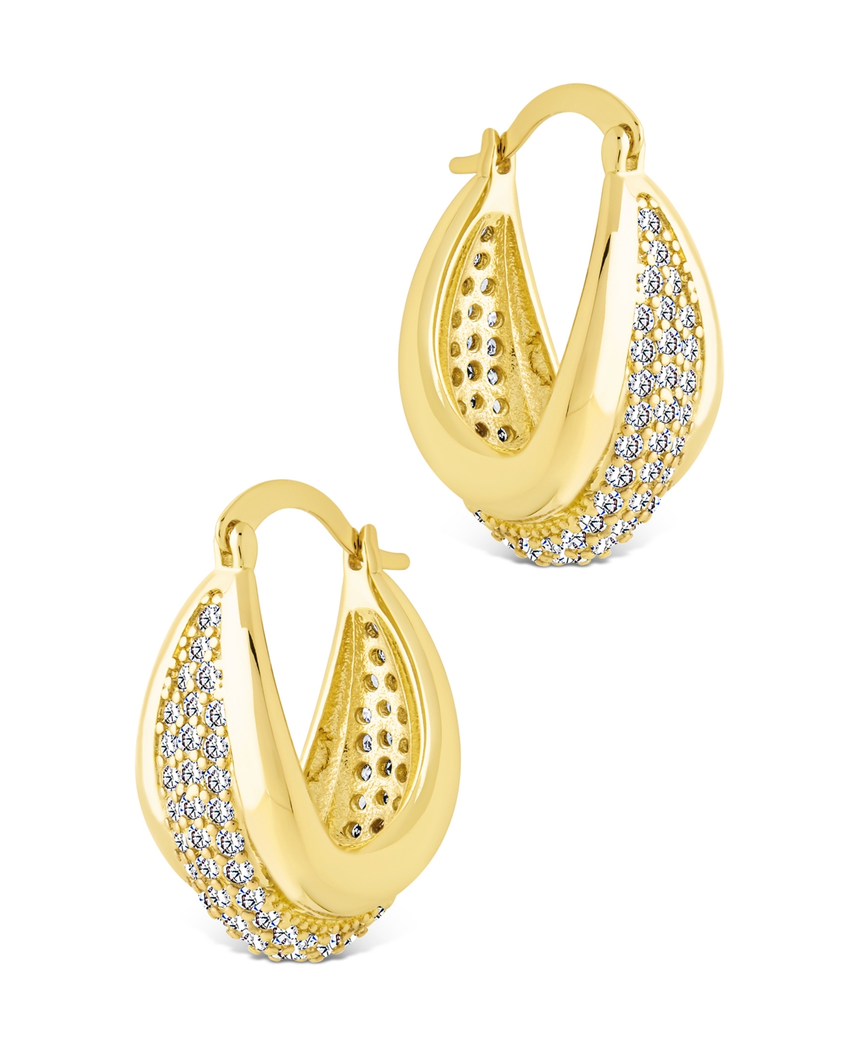Sterling Forever Philina Cubic Zirconia Hoop Earrings In Gold