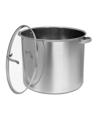 Stainless Steel 27-Quart Stock Pot with Glass Lid