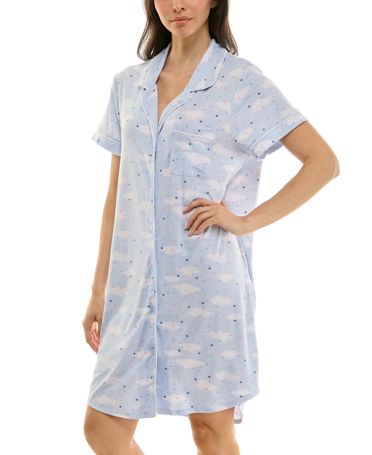 Derek Heart Women's Printed Sleepshirt In Blue