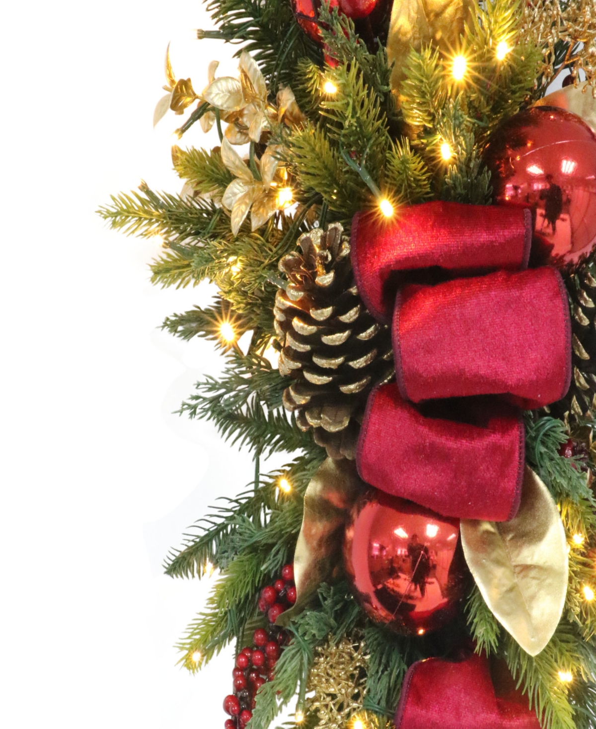 Puleo 28" Pre-lit Adorned Banister Swag In Multi