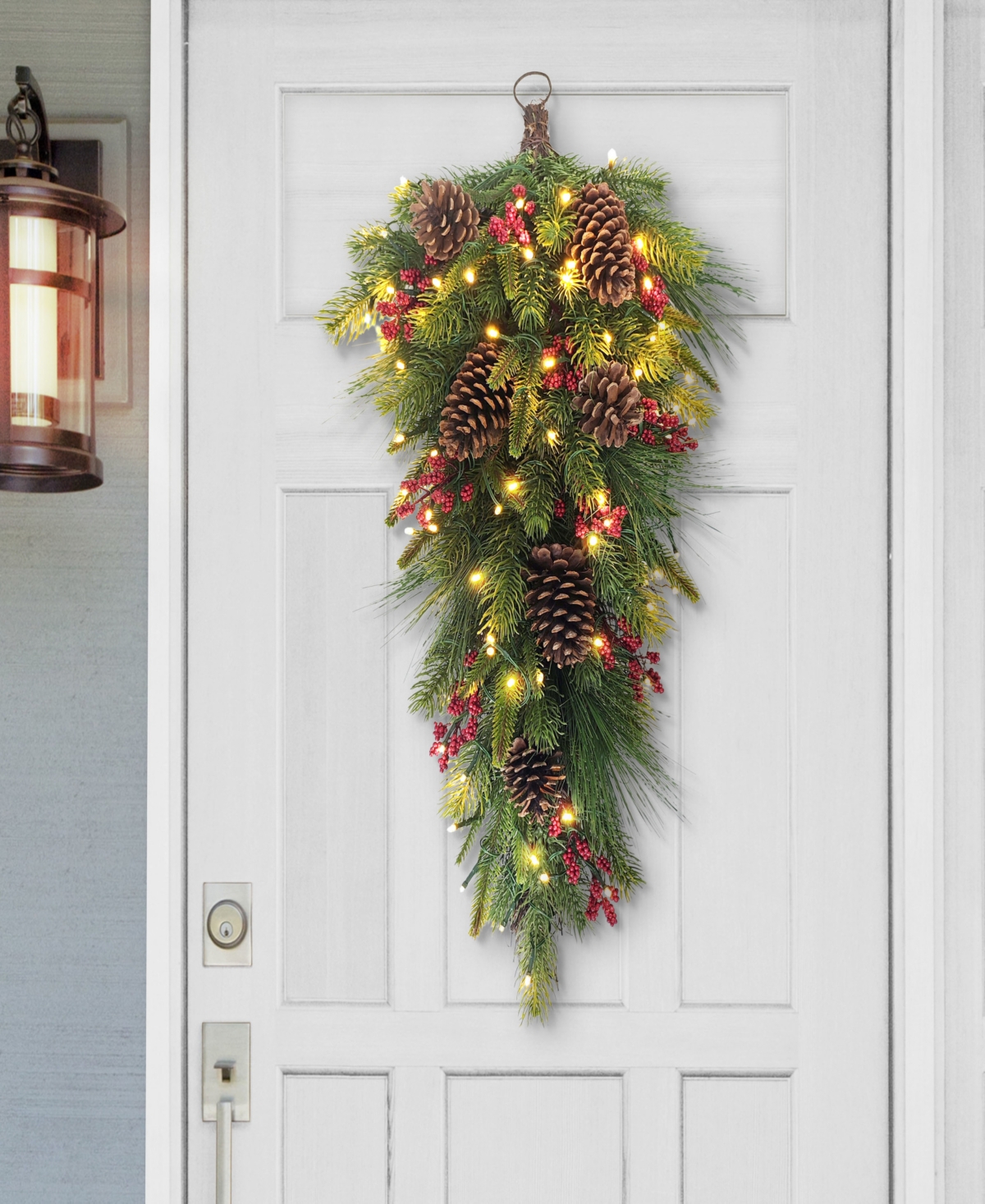 Puleo 28" Pre-Lit Artificial Adorned Banister Swag