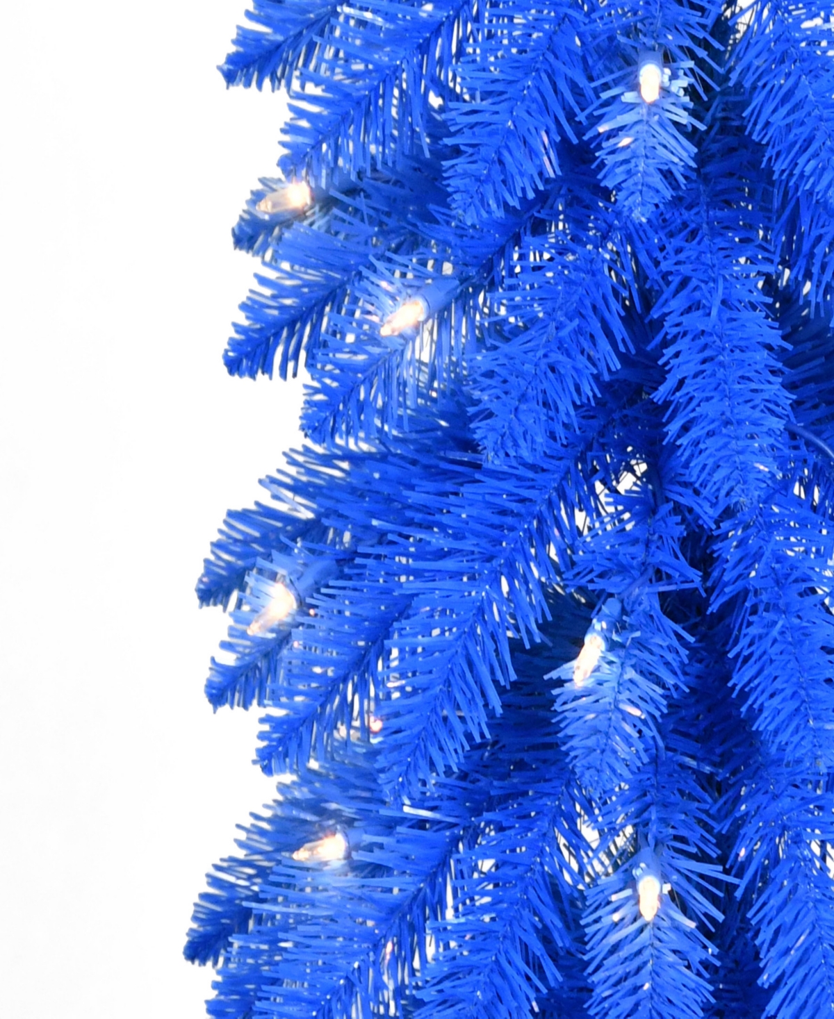 Puleo 6' Pre-lit Artificial Alpine Pencil Tree In Blue
