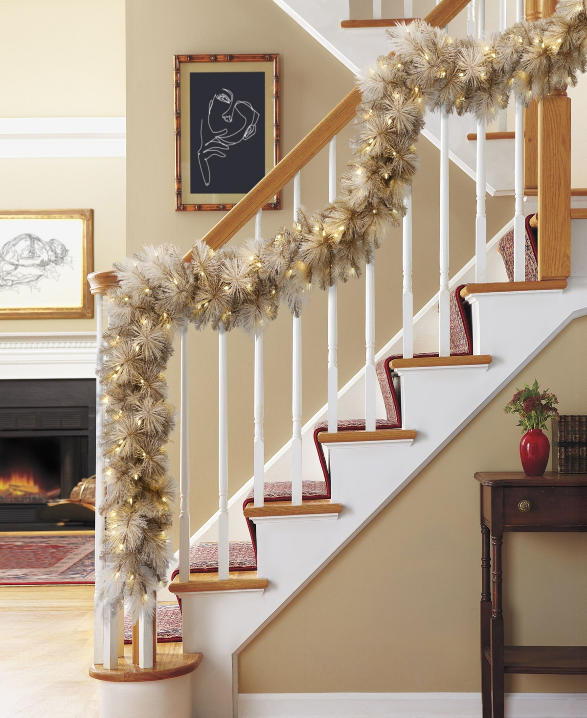 Puleo 9' Pre-lit Artificial Garland In Brown
