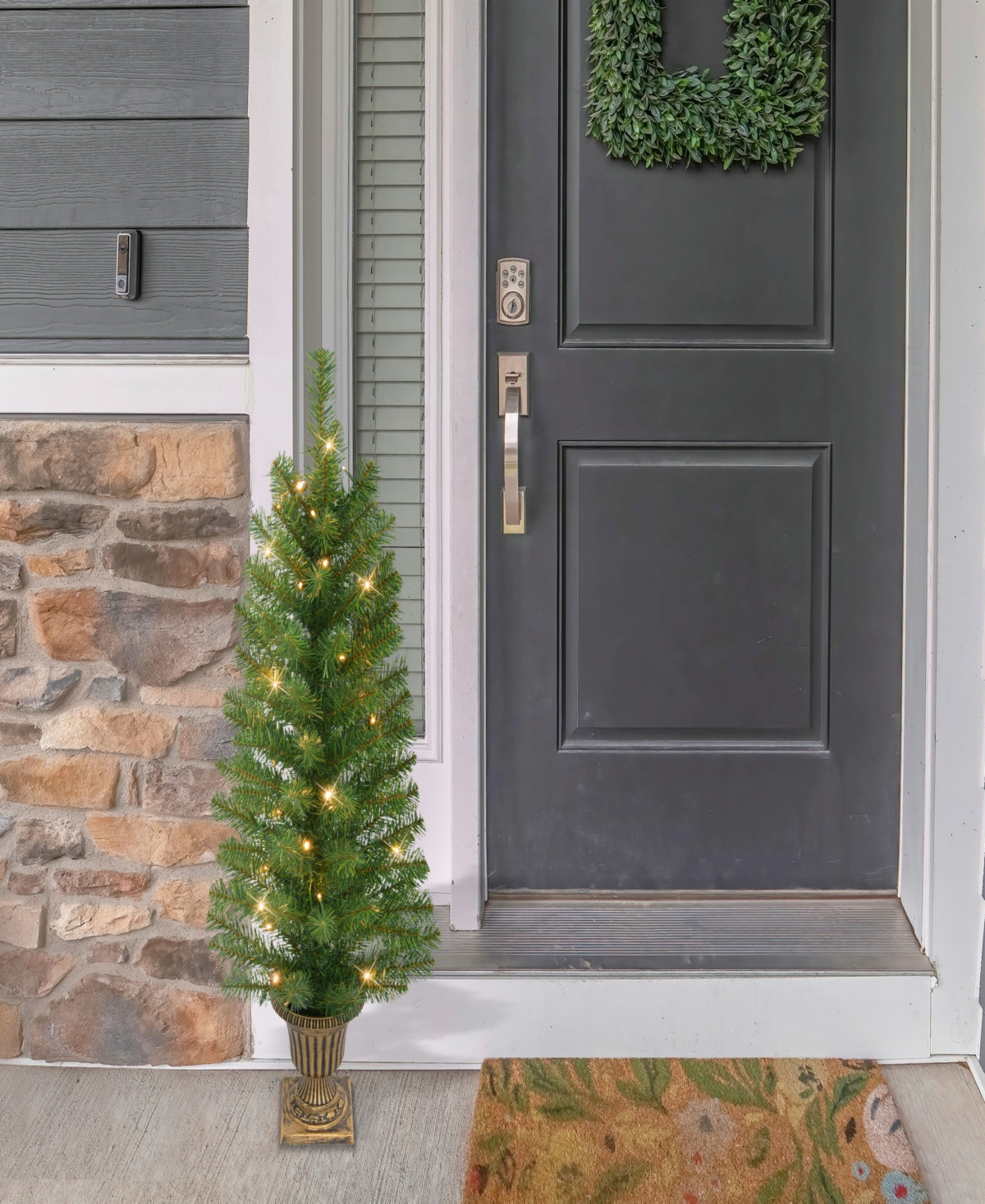 Puleo 3.5' Artificial Pre-Lit Potted Christmas Tree