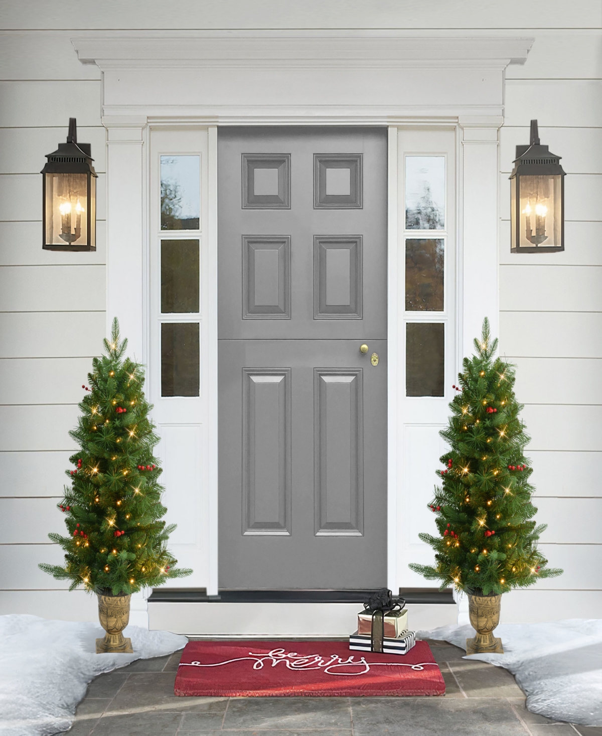 Puleo International Puleo 3.5' Artificial Pre-lit Potted Oregon Fir Tree In Green