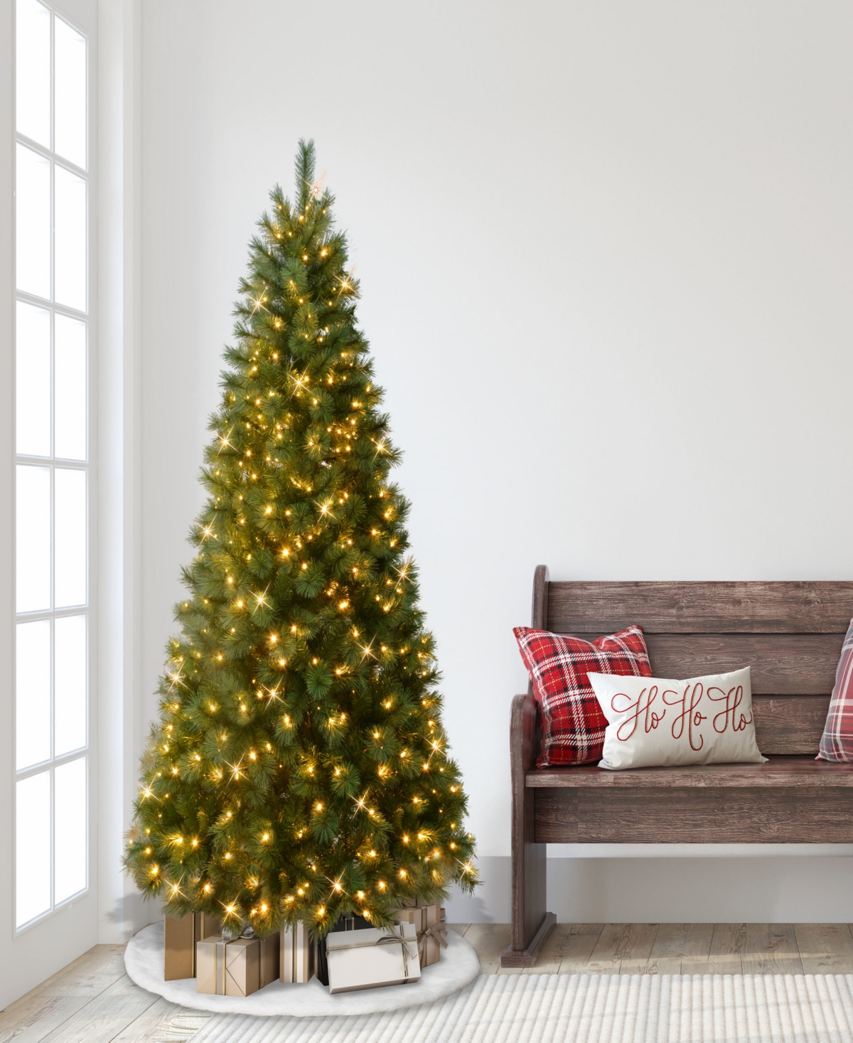 Puleo 6.5' Pre-lit Artificial Wyoming Pine Tree With Multi-function Led Lights In Green