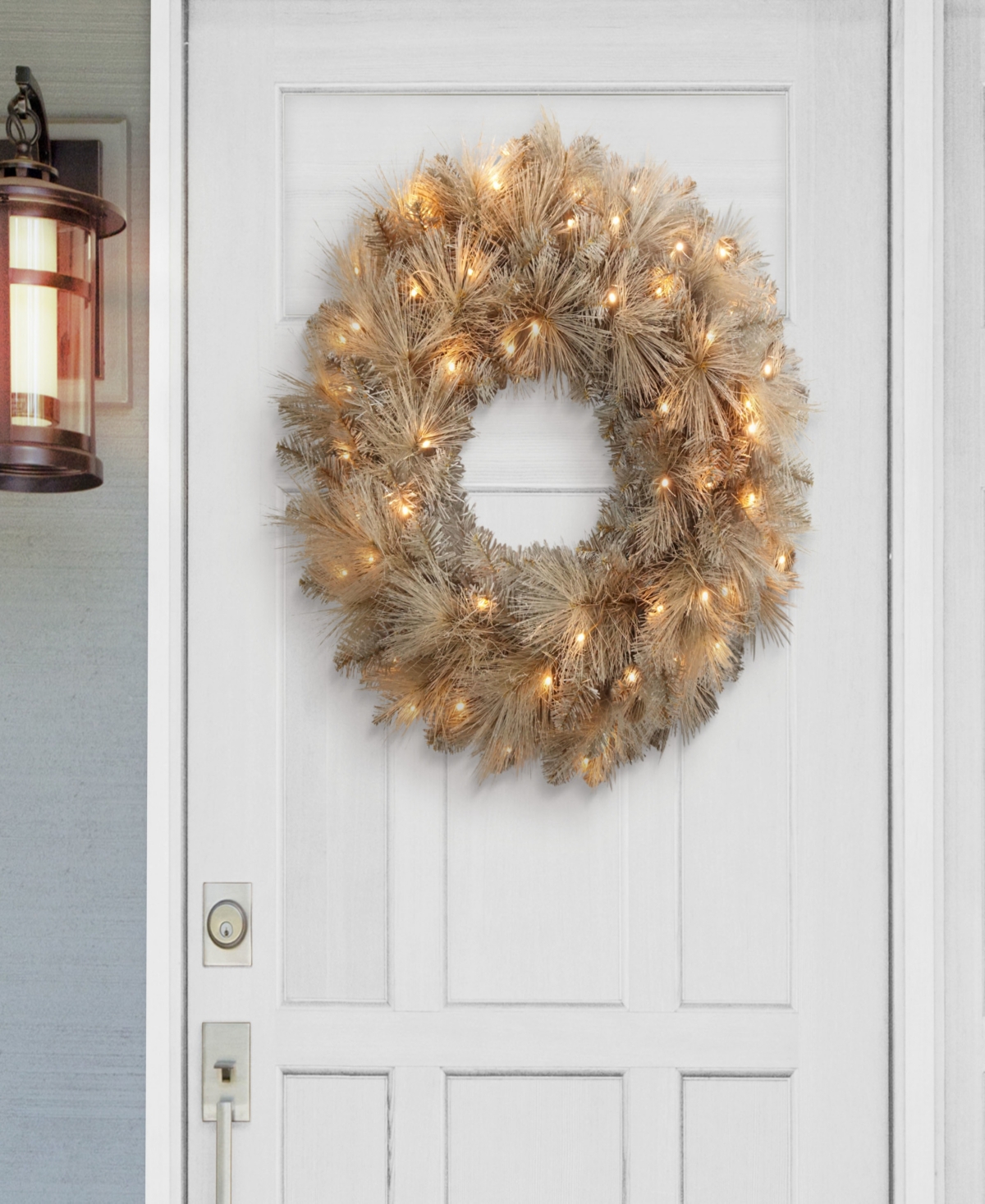Puleo 24" Pre-lit Battery-operated Wreath In Gold