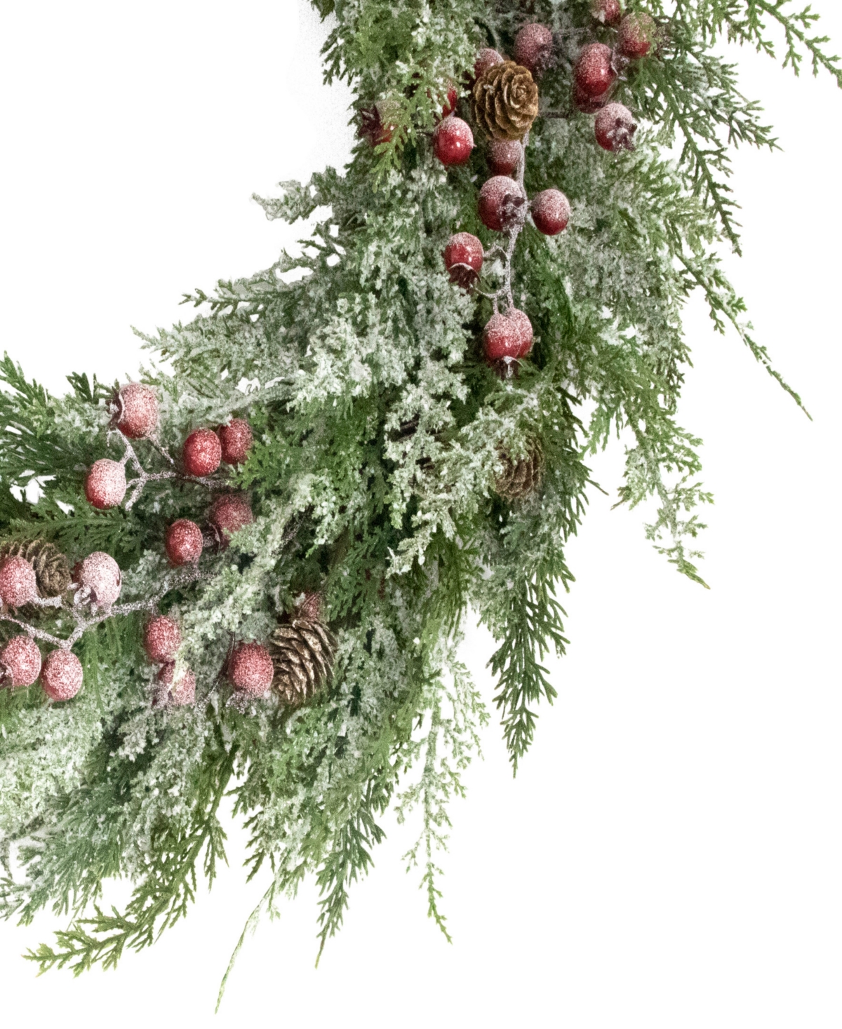 Puleo 24" Pre-lit Artificial Flocked Wreath In Green