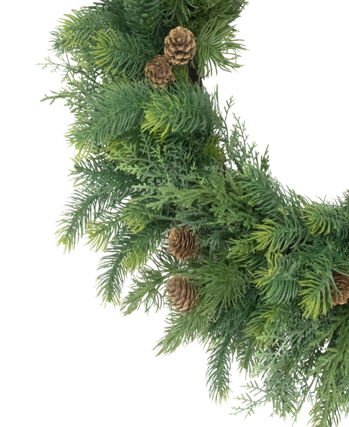 Puleo 24" Artificial Christmas Wreath With Pinecones In Green