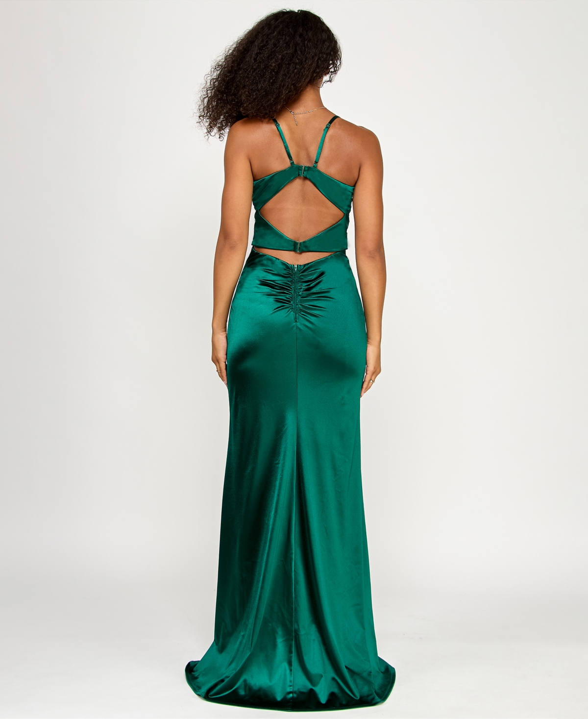 Emerald Sundae Juniors' Corset-front Cutout-back Gown, Created For Macy's In Multi