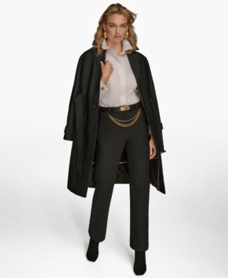 Women's Single-Breasted Belted Trench Coat