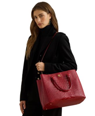 Marcy Large Embossed Satchel Bag