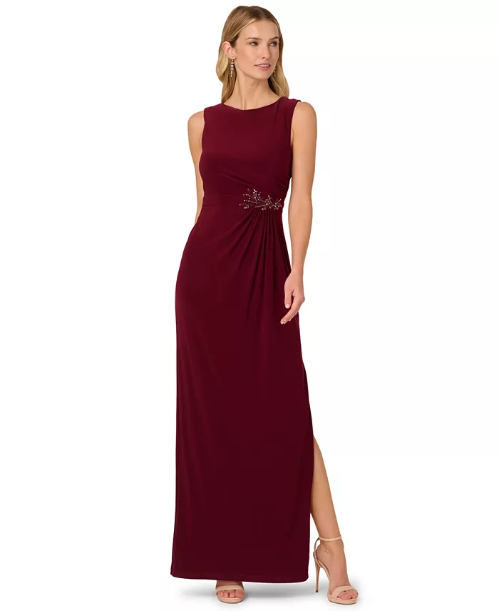 Women's Embellished Back Zipper Maxi Dress
