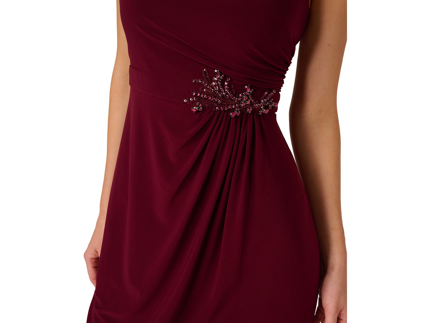 Женское платье Adrianna Papell Embellished Back Zipper Maxi, цвет: Красный винный — фото 3