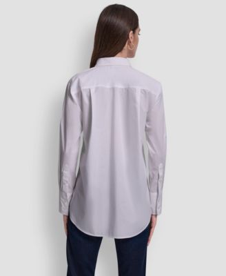 Women's Pleat Front Long Sleeve Shirt