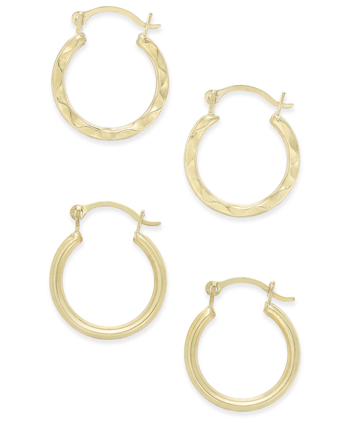 Украшения Macy's Duo Set of Small Round Hoop Earrings in 10k Gold — фото 1