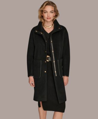 Women's Snap Button Scarf Coat