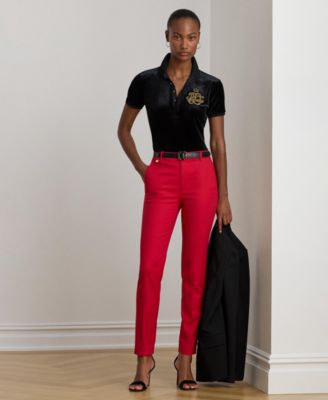 Women's Beaded-Logo Stretch Polo Shirt