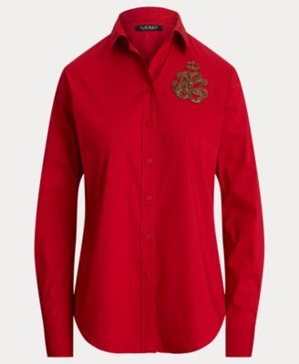 Women's Logo Detail Point Collar Shirt