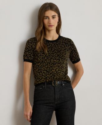 Women's Ocelot Short Sleeve Sweater