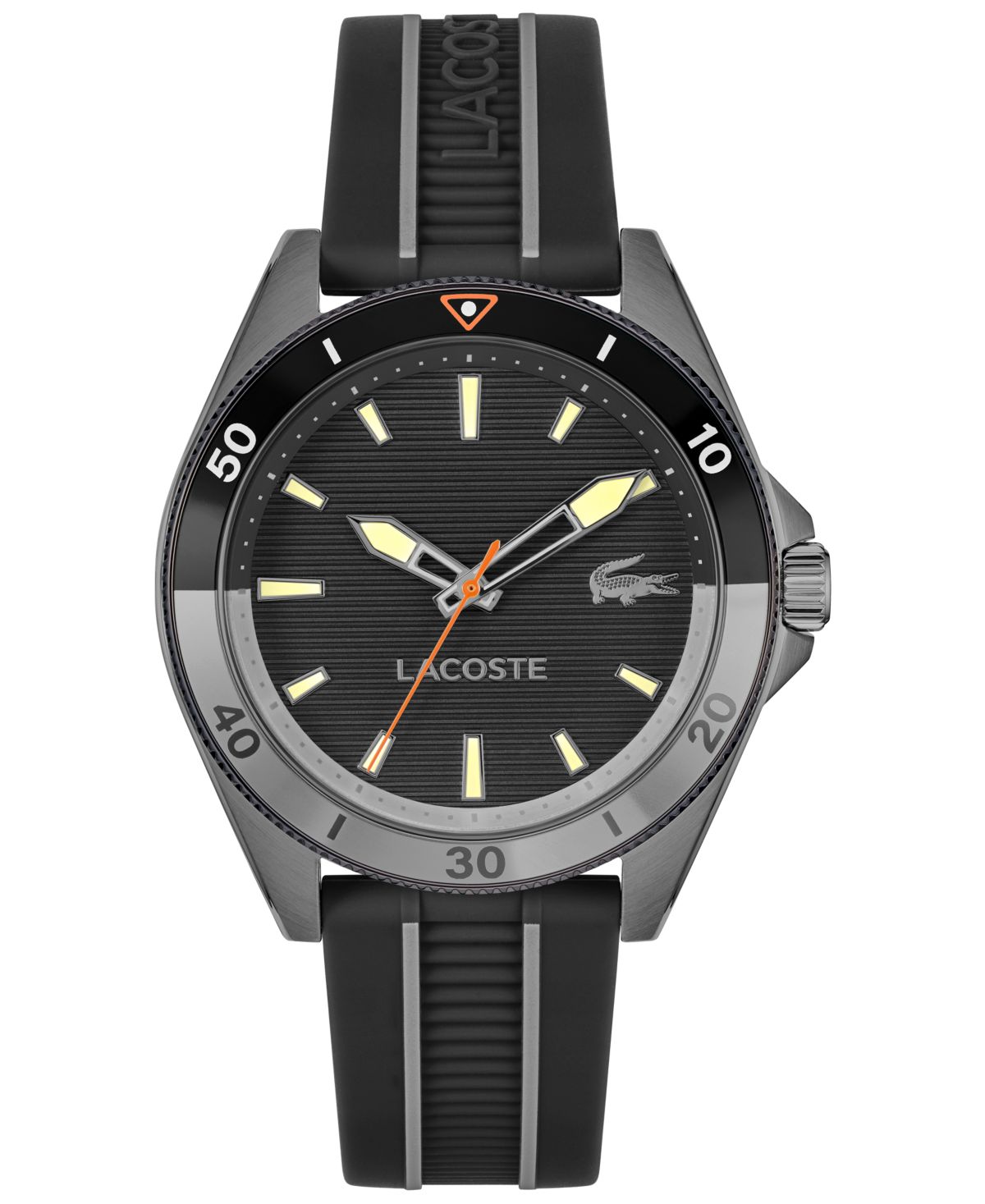 Мужские часы с черным силиконовым ремешком 