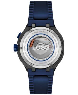 Men's LC33 Mech Hybrid Automatic Blue Silicone Strap Watch, 44mm