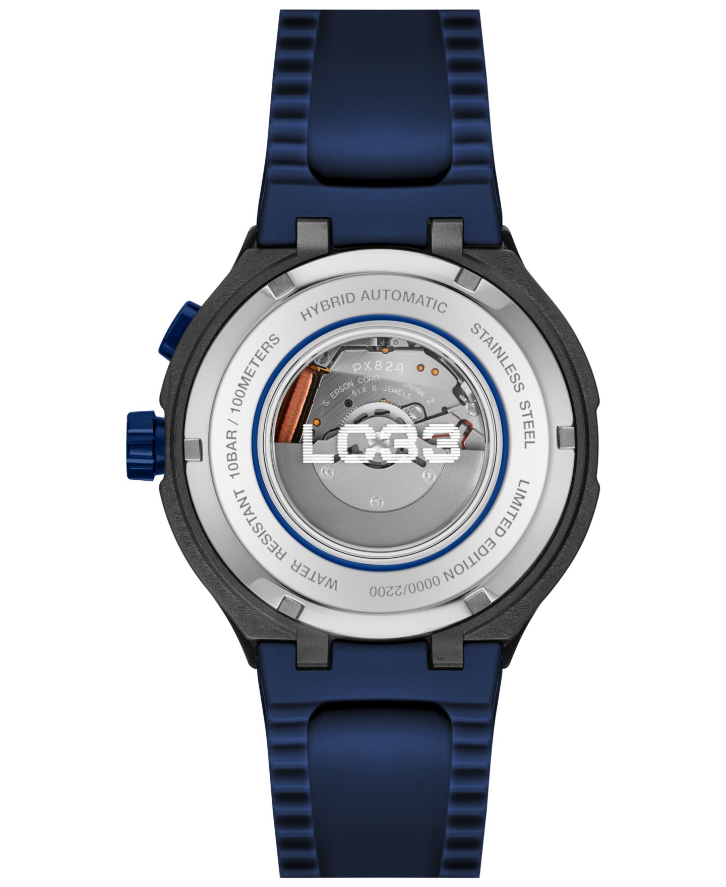 Мужские часы Lacoste LC33 Mech Hybrid Automatic Blue Silicone Strap Watch, 44mm — фото 4